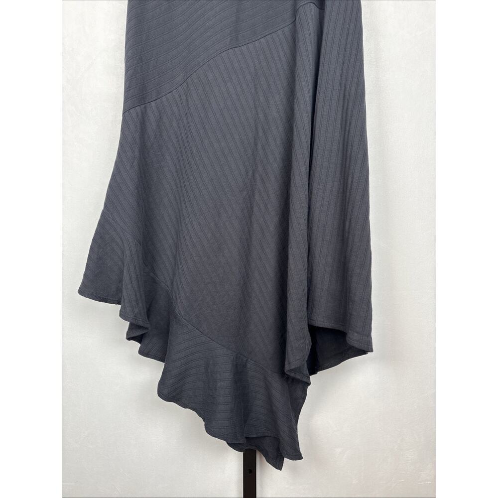 NEW Free People Beach Asymmetrical Maxi Skirt Womens Medium Black Cotton Pull On - Picture 3 of 10